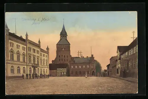 AK Sternberg i. Meckl., Markt mit Kirche