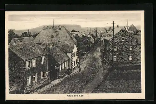 AK Kell, Strassenpartie aus der Vogelschau