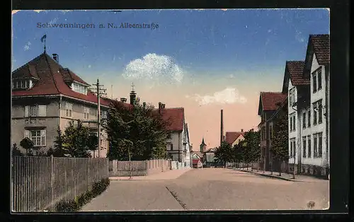 AK Schwenningen a. N., Partie an der Alleenstrasse