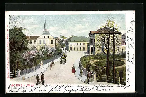 AK Moers a. Rhein, Ortsansicht mit Gebäuden