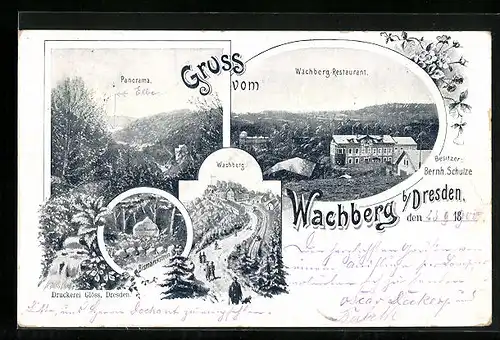AK Wachberg b. Dresden, Wachberg-Restaurant, Wachberg, Bismarckstein