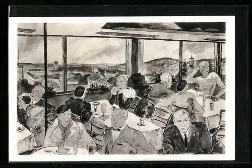 Künstler-AK Stuttgart, Café Mittnachtbau