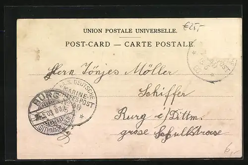 Künstler-AK Suez, L`Entrée du Canal