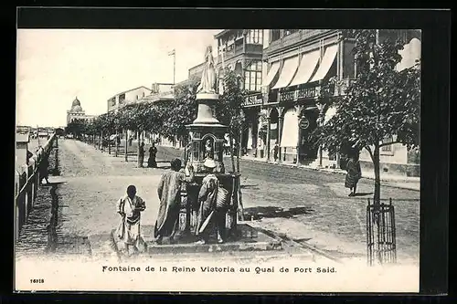 AK Port Said, Fontaine de la Reine Victoria au Quai de Port Said