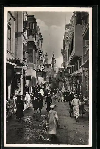 AK Kairo, Ansicht der alten Kairo-Strasse