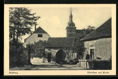 AK Mühlberg, Pfarrhaus und Kirche