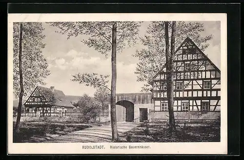 AK Rudolstadt, Historische Bauernhäuser