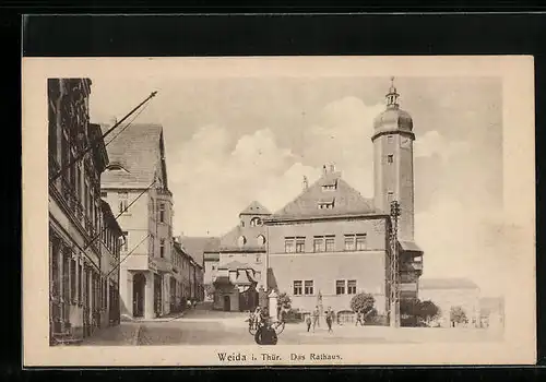AK Weida i. Thür., Blick auf das Rathaus