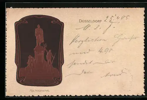 AK Düsseldorf, Das Moltkedenkmal