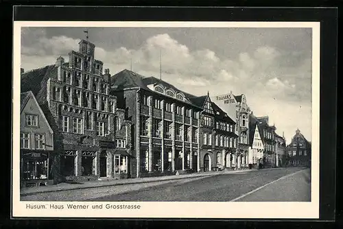 AK Husum, Haus Werner und Grosstrasse