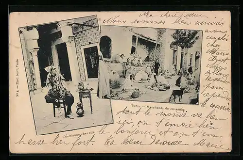 AK Tunis, Marchands de couscous, Tunisienne chez elle