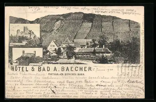 AK Barr, Hotel & Bad A. Baecher, Schlösser Andlau und Landsberg