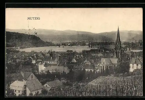 AK Mutzig, Ortsansicht aus der Vogelschau