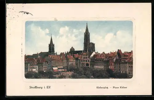 AK Strassburg i. Els., Partie am Kleberplatz