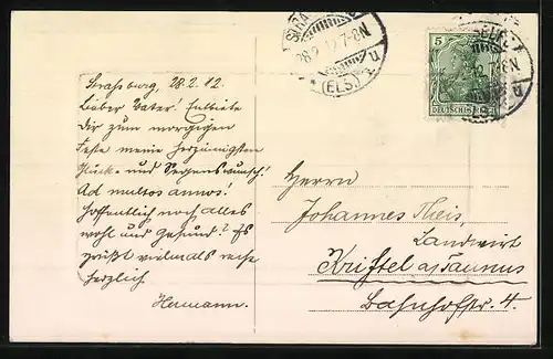 AK Strassburg i. Els., Partie am Kleberplatz