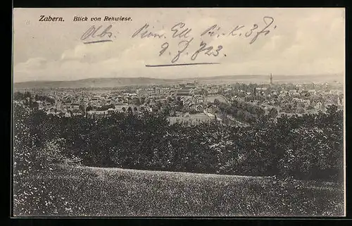 AK Zabern, Blick von Rehwiese auf die Ortschaft