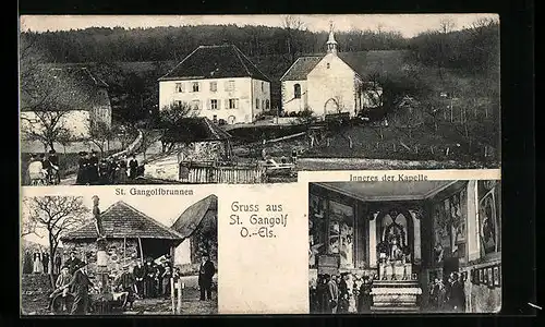 AK St. Gangolf O.-Els., St. Gangolfbrunnen, Innere der Kapelle