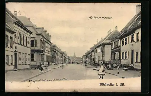 AK Bischweiler i. Els., Blick in die Krämerstrasse