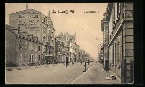 AK St. Ludwig i. E., Partie an der Baslerstrasse