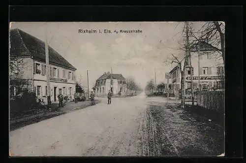 AK Rixheim i. Els., Partie an der Kreuzstrasse