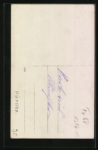 AK Münster, Ortsansicht mit Ruine