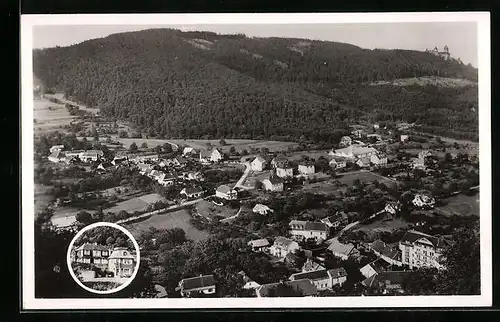 AK Thannenkirch, Ortsansicht mit Hotel Belle Vue