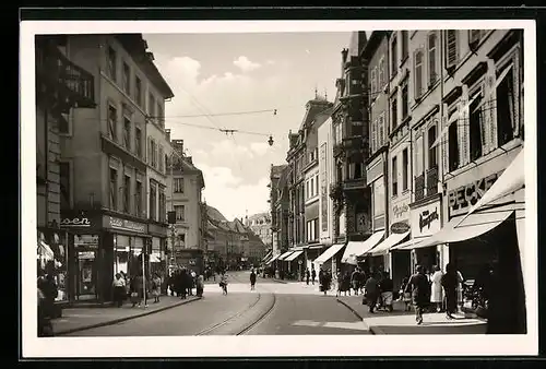 AK Mülhausen, Wildemannstrasse mit Apotheke