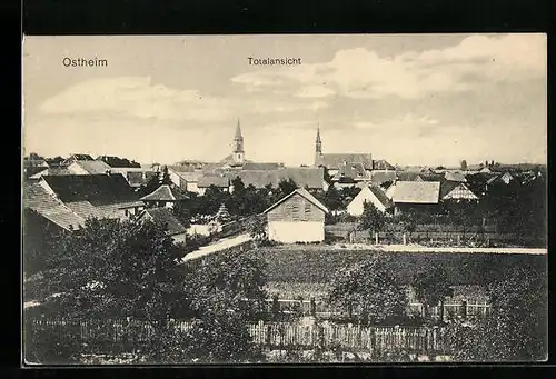AK Ostheim, Totalansicht mit Kirche