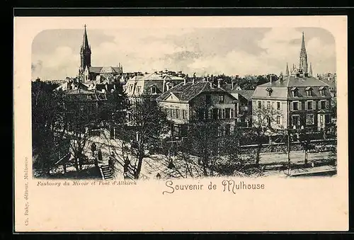 AK Mulhouse, Faubourg du Miroir et Pont d`Altkirch