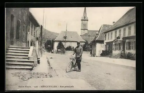 AK Bitschwiller, Haute-Alsace, Rue principale