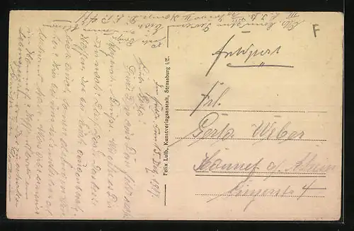 AK Thann, Ortspartie mit Kirche