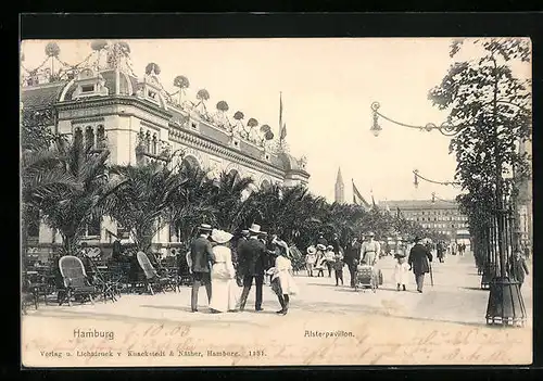 AK Hamburg-Neustadt, Partie am Gasthaus Alsterpavillon