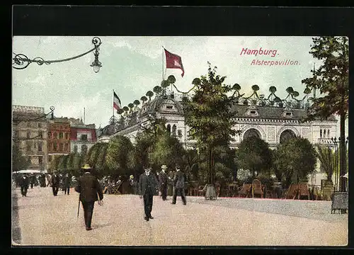 AK Hamburg-Neustadt, Strassenpartie am Gasthaus Alsterpavillon