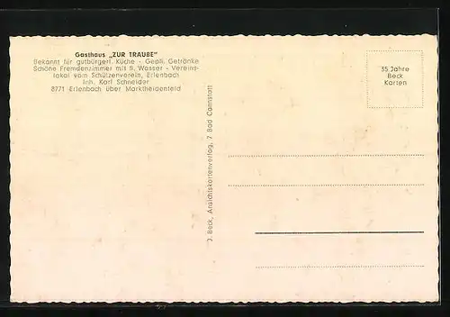 AK Erlenbach über Marktheidenfeld, Gasthaus zur Traube