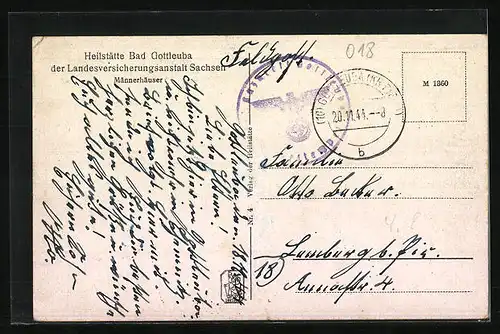 AK Gottleuba, Strasse mit Männerhäuser