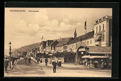 AK Rüdesheim, Partie in der Rheinstrasse