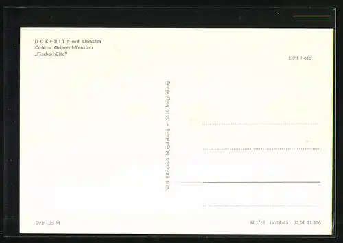 AK Ückeritz auf Usedom, Café-Oriental-Tanzbar Fischerhütte