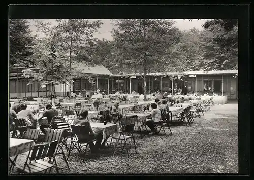 AK Fockendorf /Kr. Altenburg, Garten der Stauseegaststätte