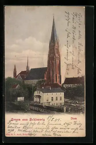 AK Schleswig, Ortsansicht mit Dom