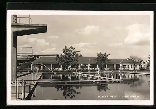 AK Bünde i. W., Städt. Freibad