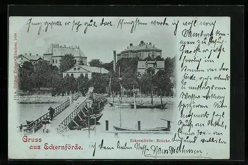 AK Eckernförde, Partie an der Pontonbrücke