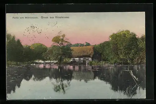 AK Westensee, Partie vom Mühlenteich