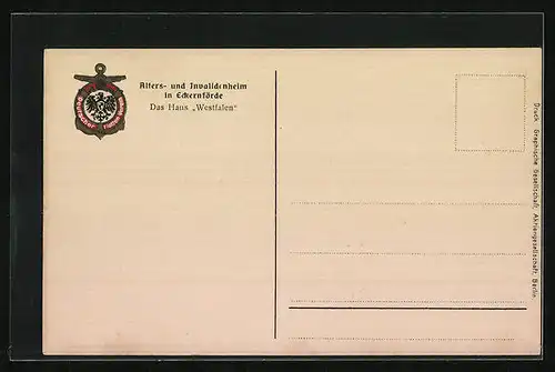 AK Eckernförde, Alters- und Invalidenheim, Das Haus Westfalen