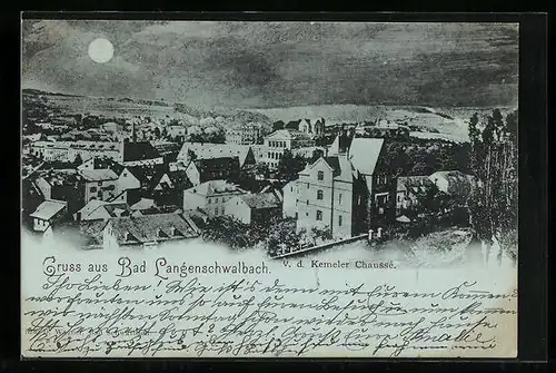 Mondschein-AK Bad Langenschwalbach, Blick v. d. Kemeler Chausse