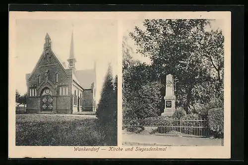 AK Wankendorf, Kirche und Siegesdenkmal