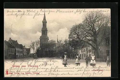 AK Tönning, Marktplatz mit Kirche