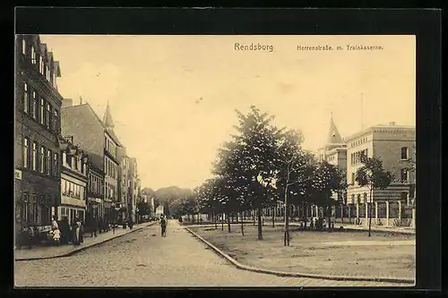 AK Rendsburg, Herrenstrasse m. Trainkaserne
