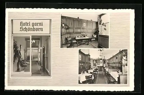 AK Würzburg, Hotel Schönborn garni, Herzogenstr. 2