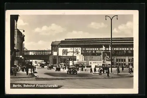 AK Berlin, Blick auf Bahnhof Friedrichstrasse