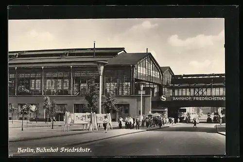 AK Berlin, Blick auf Bahnhof Friedrichstrasse